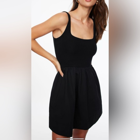 Mixed Media Flare Mini Dress - Dynamite 👗 - Picture 1 of 5